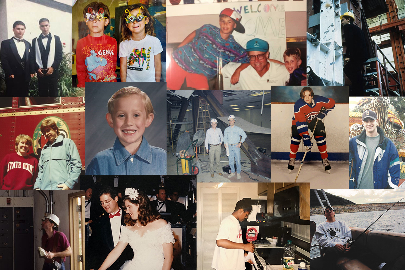 a collage of a person