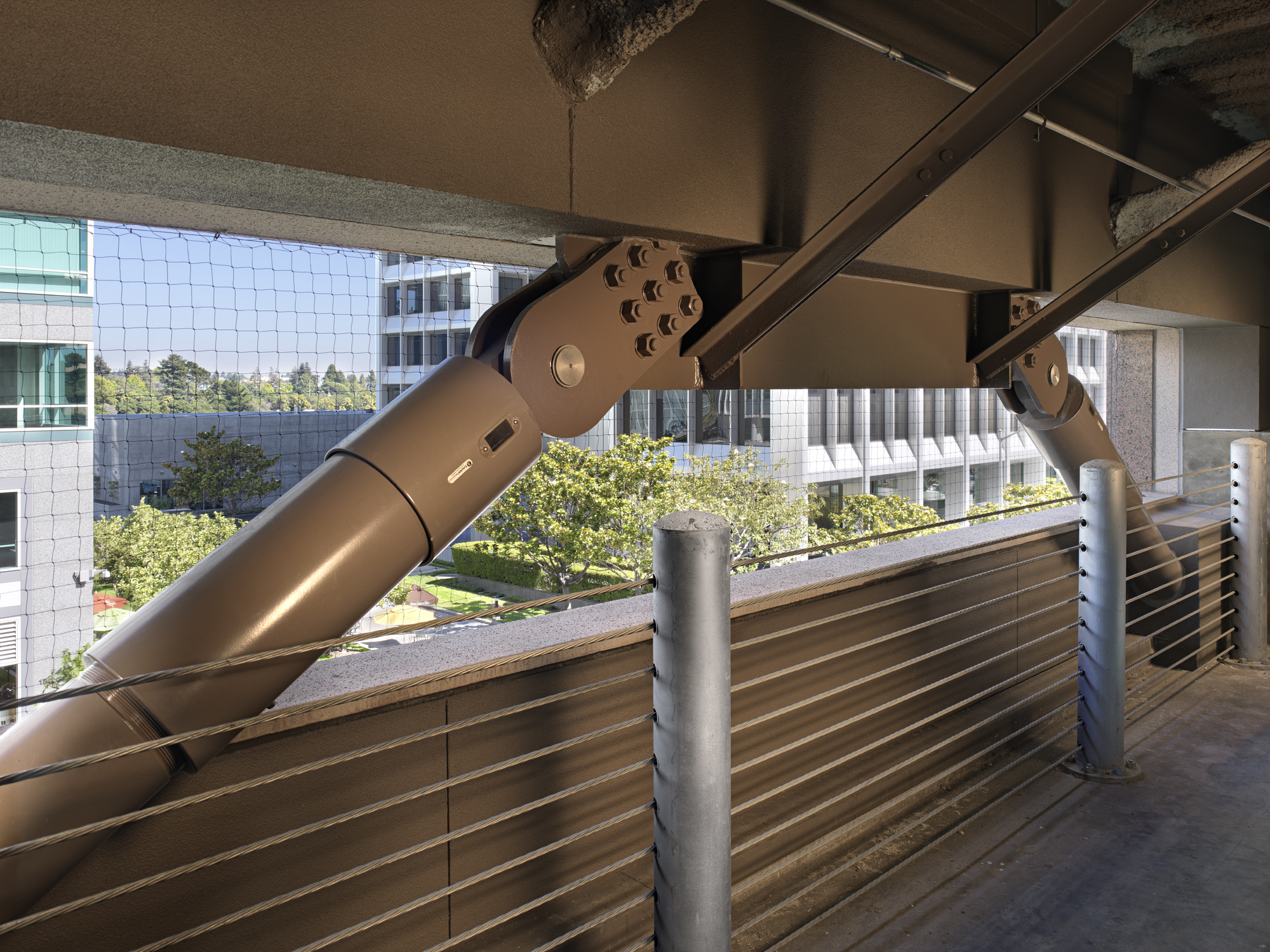 a metal object on a railing