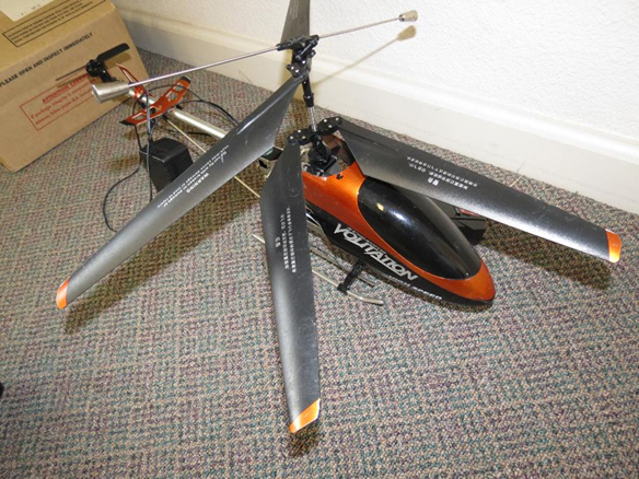 a remote-controlled helicopter
